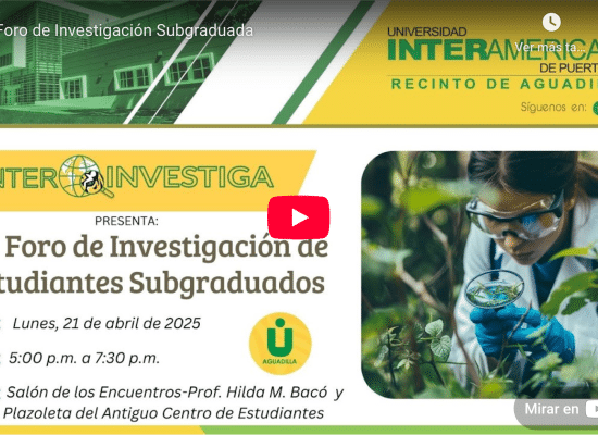 XV Foro de Investigación Subgraduada