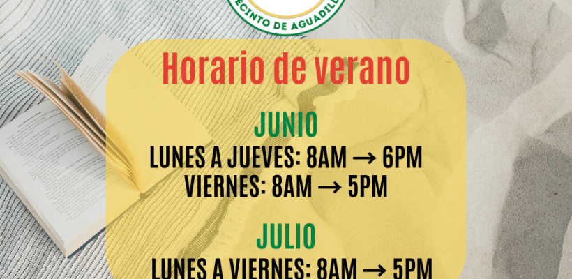 Horario del CAI (Biblioteca) durante Verano 2025