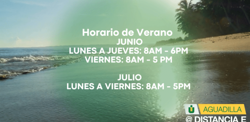 Horario de verano Oficina de Educación a Distancia e Internacionalización
